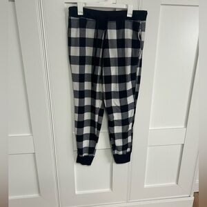 Plaid Pajama Pants - Black and White
